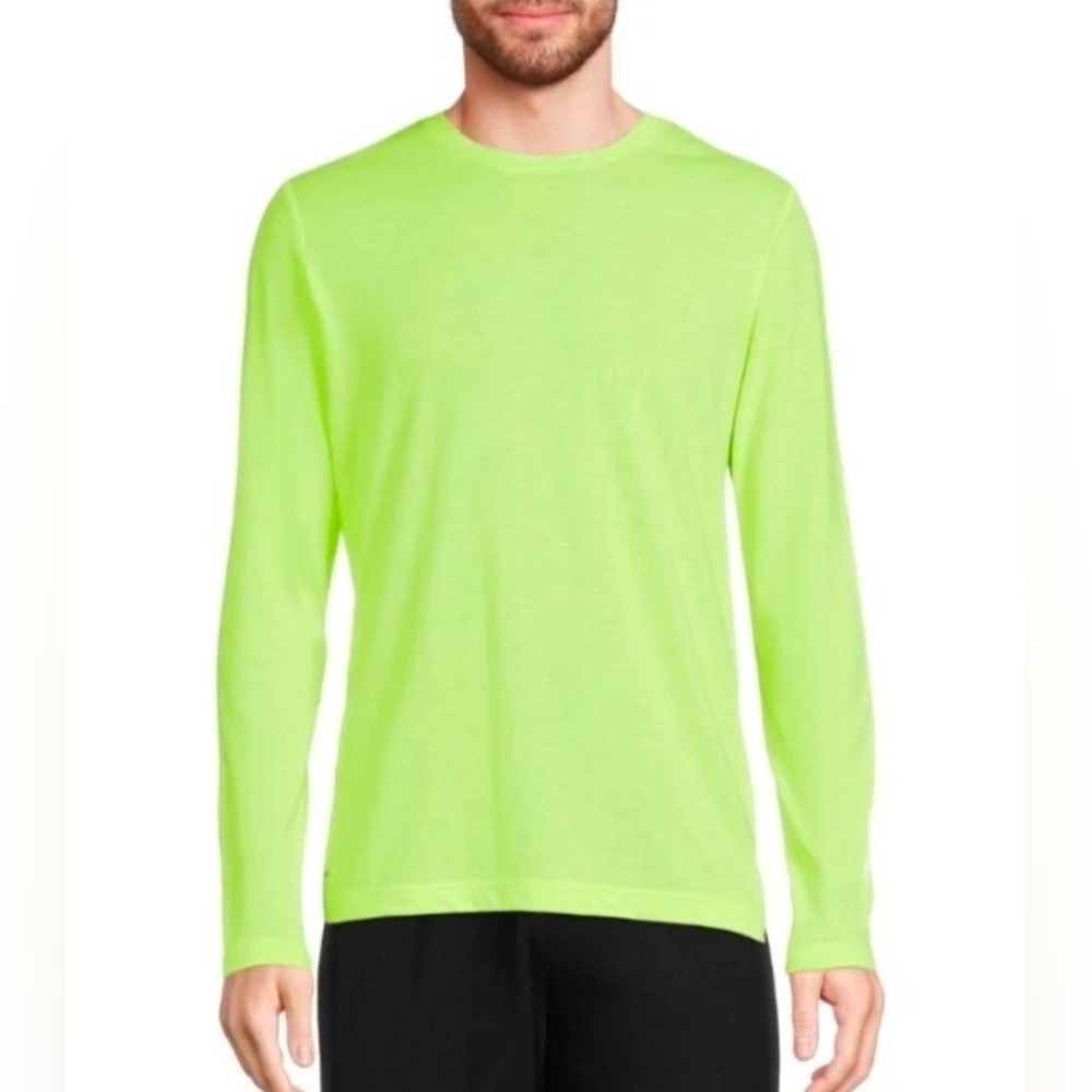 Athletic Works Men's Bright Green Long Sleeve Tee Size 2X